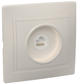 РК10-ККм Розетка 1местная компьютерная КВАРТА (кремовый) IEK в Уссурийске