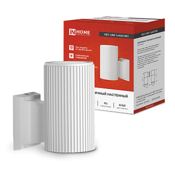 Светильник уличный настенный односторонний НБУ LINE-1хA60-WH алюминиевый белый IP54 IN HOME в Уссурийске