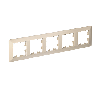 Рамка пятиместная AtlasDesign AIR SE бежевая/дымчатая белая в Уссурийске