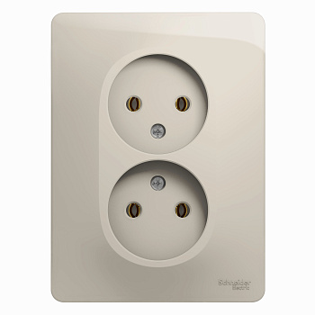 Розетка двойная Glossa SE молочная в сборе в Уссурийске