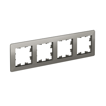 Рамка четырехместная AtlasDesign AIR SE СТАЛЬ/дымчатая черная в Уссурийске