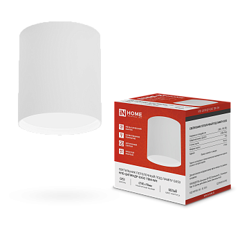 Светильник потолочный НПБ-ЦИЛИНДР-GX53 TBM-WH 80х90мм белый IN HOME в Уссурийске