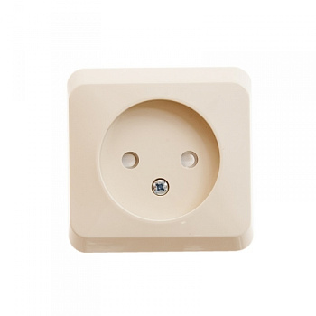 Розетка одинарная ЭТЮД SE со шторками крем в Уссурийске