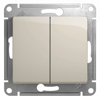 Выключатель двухклавишный Glossa SE молочный в Уссурийске