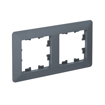 Рамка двойная AtlasDesign AIR SE грифель/дымчатая черная в Уссурийске