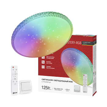 Светильник светодиодный COMFORT MYSTERY-RGB 125Вт 230В 3000-6500K 10000Лм 500x80мм с пультом ДУ IN HOME в Уссурийске