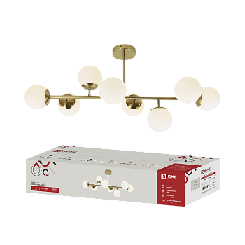 Светильник потолочный под лампу AURORA LUNA-8G9-LT 8xG9 матовые плафоны, латунный корпус IN HOME в Уссурийске
