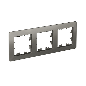 Рамка тройная AtlasDesign AIR SE СТАЛЬ/дымчатая черная в Уссурийске