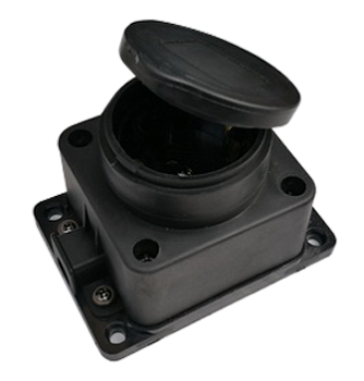 Розетка одинарная с заземлением каучук с заглушкой 16А IP44 черная 9321 IN HOME в Уссурийске