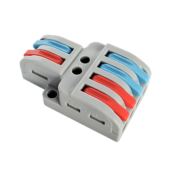 Клемма проходная разветвительная КПР 222-4124 с рычагами 2/4 полюса 0.08-2.5/4мм2 (5шт./уп.) IN HOME в Уссурийске