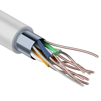 Кабель связи витая пара внутренний экранированный FTP 4PR 24AWG, CAT5e, бухта 305м REXANT в Уссурийске