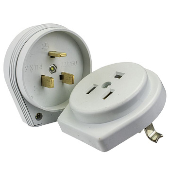 Разъем печной РШ/ВШ 32А 250В АБС встроенный белый в Уссурийске