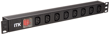 ITK PDU 8 розеток C13 с LED выключателем 1U вх. C14 без шнура в Уссурийске