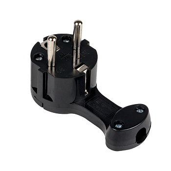 Вилка угловая плоская с/з черная "СТЕЛС" 16А 250В EKF PROxima в Уссурийске