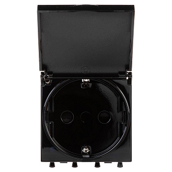 Розетка с крышкой модульная, 2P+E, с защитной шторкой, Avanti "Черный квадрат", 2мод. DKC в Уссурийске