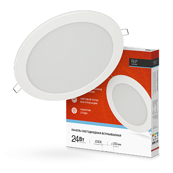 Панель светодиодная встраиваемая круглая RLP 24Вт 230В 6500К 1440Лм 300мм белая IP40 IN HOME в Уссурийске