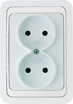 Розетка двойная МИМОЗА MAKEL белая в Уссурийске