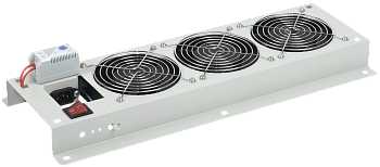 ITK Вентиляторная панель с выключателем и термостатом 3 модуля серая в Уссурийске