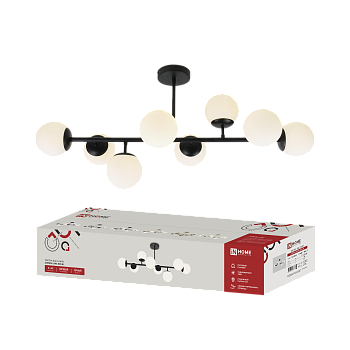 Светильник потолочный под лампу AURORA LUNA-8G9-BL 8xG9 матовые плафоны, черный корпус IN HOME в Уссурийске