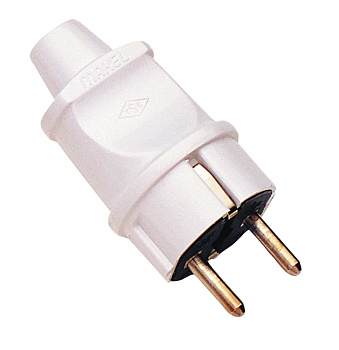 Вилка MAKEL с заземлением белая в Уссурийске