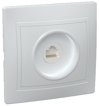 Розетка компьютерная КВАРТА IEK белая в Уссурийске