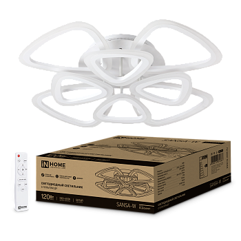 Светильник светодиодный ELEGANT SANSA-W 120Вт 230В 3000-6500K 8400Лм 650х650х130мм c пультом ДУ белый IN HOME в Уссурийске