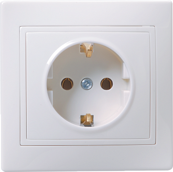 Розетка одинарная КВАРТА IEK с заземлением белая в Уссурийске