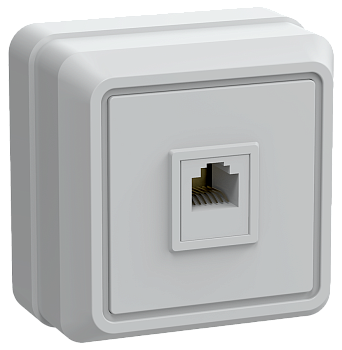 РТ20-ОБ Розетка 1местная ТЛФ ОКТАВА белый IEK в Уссурийске