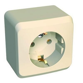 Розетка одинарная ЭТЮД SE накладная с заземлением крем в Уссурийске