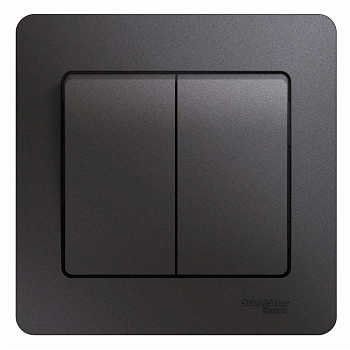 Выключатель 2кл Glossa графит в сборе в Уссурийске