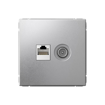 ARTGALLERY РОЗЕТКА двойная ТВ + компьютерная RJ45, кат. 5Е, АЛЮМИНИЙ в Уссурийске