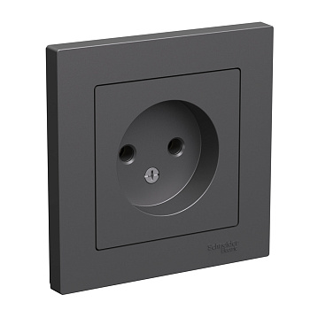 Розетка одинарная AtlasDesign SE без з/к базальт в сборе в Уссурийске