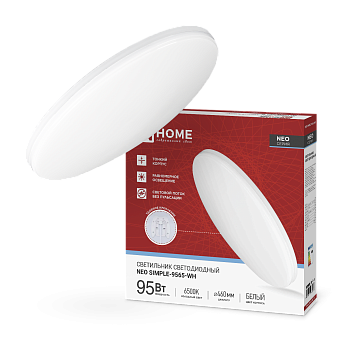 Светильник светодиодный NEO SIMPLE-9565-WH 95Вт 230В 6500K 7600Лм 460x67мм белый IN HOME в Уссурийске