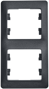 Рамка двойная Glossa SE антрацит вертикальная в Уссурийске