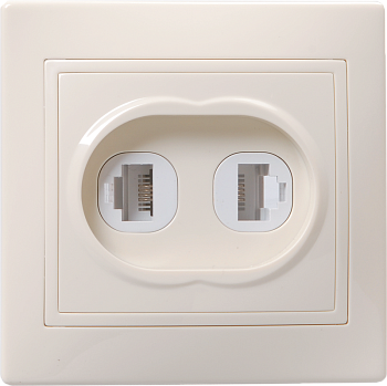 РК/Т12-ККм Розетка 2местная компьютерная и телефонная КВАРТА (кремовый) IEK в Уссурийске