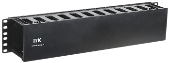 ITK 19" пластиковый кабельный органайзер с крышкой, 2U, черный в Уссурийске