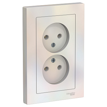 Розетка двойная AtlasDesign SE жемчуг в сборе в Уссурийске