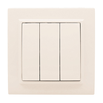 Выключатель 3-клавишный СП 10А бежевый Минск EKF в Уссурийске