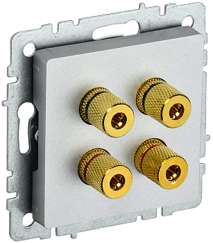 Аудиорозетка четырехместная BRITE IEK алюминий в Уссурийске