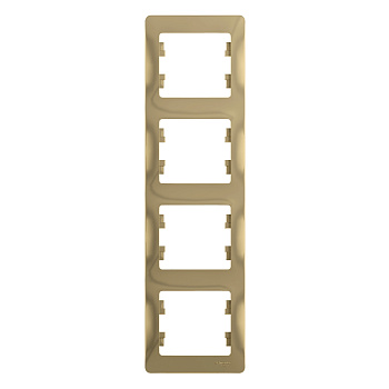 Рамка четырехместная вертикальная Glossa SE титан в Уссурийске