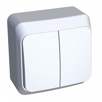 Выключатель двухклавишный ЭТЮД SE накладной белый в Уссурийске