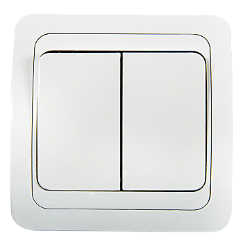 Выключатель двухклавишный CLASSICO белый 2023 IN HOME в Уссурийске