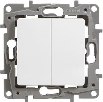 Выключатель двухклавишный ETIKA Legrand белый в Уссурийске