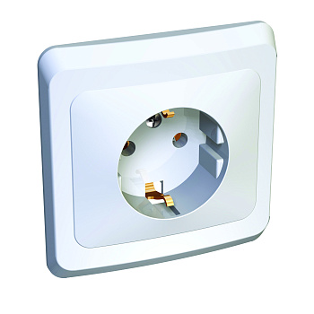 Розетка одинарная ЭТЮД SE с заземлением белая в Уссурийске