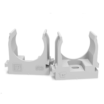 Крепеж-клипса для труб для прямого монтажа серая 25 мм Промрукав в Уссурийске