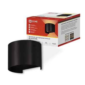 Светильник уличный светодиодный ДБУ DOT-R15B 15Вт 3000К IP54 круглый черный IN HOME в Уссурийске