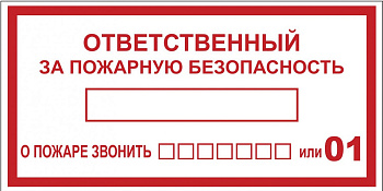 Наклейка "Ответственный за пожарную безопасность" B03 (100х200мм.) EKF PROxima в Уссурийске