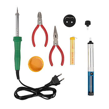 Набор для пайки №13 (паяльник 30Вт, подставка, канифоль, припой, бокорезы, тонкогубцы) REXANT в Уссурийске