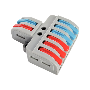 Клемма проходная разветвительная КПР 222-4126 с рычагами 2/6 полюса 0.08-2.5/4мм2 (5шт./уп.) IN HOME в Уссурийске