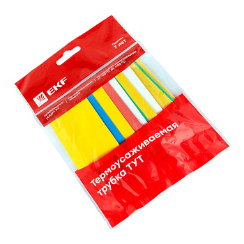 Термоусаживаемая трубка ТУТ нг 20/10 набор 7 цвет по 3 шт 100 мм EKF PROxima в Уссурийске